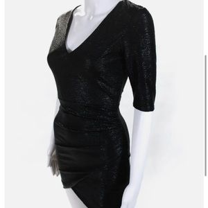 Alice + Olivia Black Sparkle Mini Dress